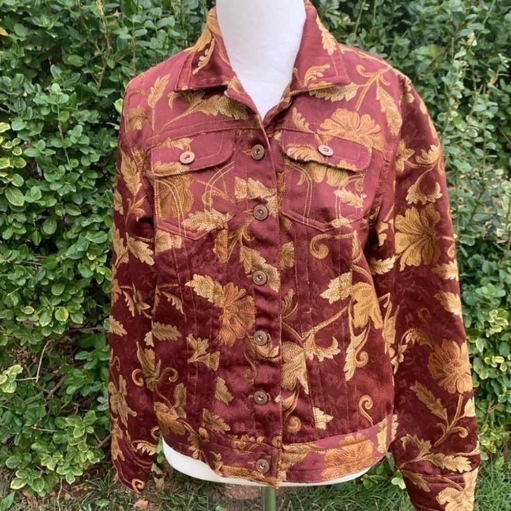 NWT Z. Cavaricci Limited Edition Gold Embroidered Rust colored Jacket L